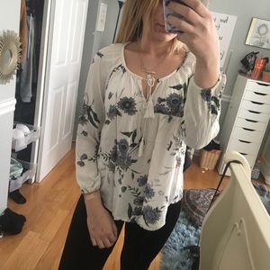 Floral 3/4 sleeve shirt, size XS from old navy